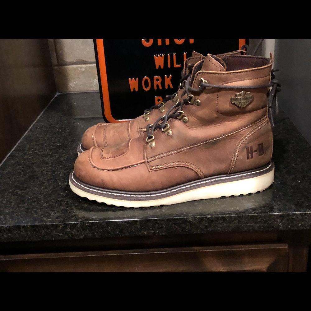 Men’s Harley Davidson Beau Tan Leather Boot